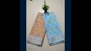 Linen cotton sarees New designs Price 450 Booking 9087019682 [upl. by Hbahsur]