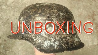 UNBOXING a German WW2 M42 helmet shell Stahlhelm relic [upl. by Yerxa]