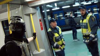 Wearing Spec Ops gear in the Metro Sweden w subtitles [upl. by Eelak]