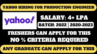 YAHOO OFFCAMPUS HIRING 2023  ANY GRADUATE CAN APPLY  NO  CRITERIA  APPLY NOW  WORK FROM HOME [upl. by Quenby914]