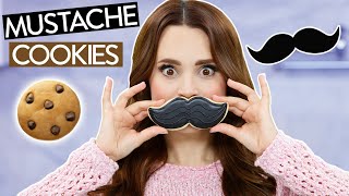 MUSTACHE COOKIES  NERDY NUMMIES [upl. by Hanikehs]