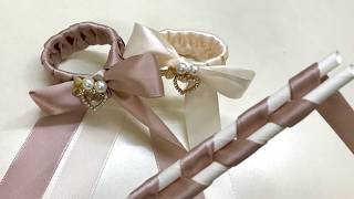 DIY Ribbon Crafts  How to Make Braided Scrunchies with Satin Ribbon  Super Easy Way [upl. by Alioz286]