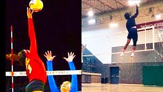 The Highest Jumpers in Volleyball History girls [upl. by Cowley]