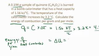 Energy of Combustion from Calorimeter Data [upl. by Donella]