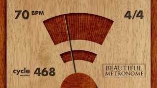 70 BPM 44 Wood Metronome HD [upl. by Dnalro]