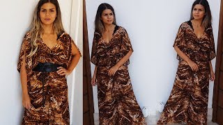 DIY VESTIDO FÃCIL ANIMAL PRINT TENDÃŠNCIA OUTONO INVERNO 2019 [upl. by Atinehs]