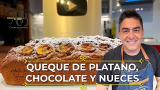 QUEQUE DE PLATANO CHOCOLATE Y NUECES El queque más hermoso que verás salir de tu horno [upl. by Winnick865]