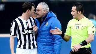 SCONTRO MANDORLINI LICHTSTEINER NELLA PARTITA VERONA JUVENTUS [upl. by Norean]