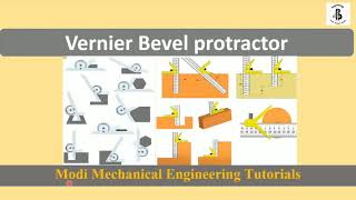 Bevel Protractor Parts And Workingbevel protractorVERNIER BEVEL PROTRACTOR  angular measurement [upl. by Ahsat]