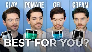 Clay Pomade Gel or Cream  Mens Hair Product Guide [upl. by Aynik189]