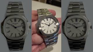 2019 Patek Philippe Nautilus 40MM White Dial Steel Bracelet 57111A011 [upl. by Eanat]