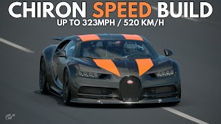 GT7 320MPH Bugatti Chiron w NEW Ultimate Parts  Top Speed Setup [upl. by Adala]