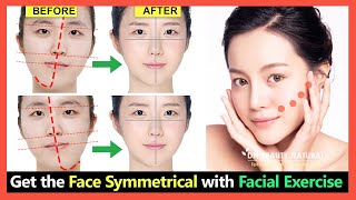 Easy 4 Steps Get a Symmetrical Face with Facial Exercise Fix asymmetrical face naturally [upl. by Eyahs]