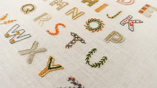 26 Hand Embroidery Letters for Beginners  Top Stitches In Hand Embroidery [upl. by Cord]