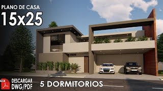 Plano de casa de 15x25 metros [upl. by Pittel958]