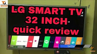 LG 32 SMART TV LED QUICK REVIEW HINDI2017 [upl. by Ahseihs]