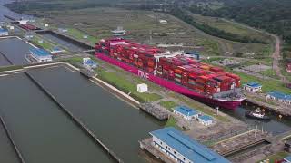 ONE  ONE HAWK transiting Panama Canal [upl. by Atteoj]