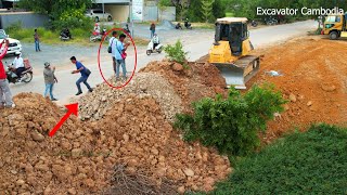 Episode 3 Komatsu D R 51PX Dozer Pushing Soil Bury Trash And Team Truck Working Unloading Filling Up [upl. by Rhee]