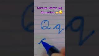 Learn easy cursive letter Qq handwritingimprovement howtowritecursivestepbystep [upl. by Janean]