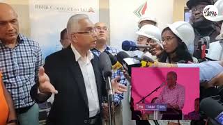 Le Premier Ministre Pravind Jugnauth réagit aux commentaires de Navin Ramgoolam à sont meeting [upl. by Oiracam]