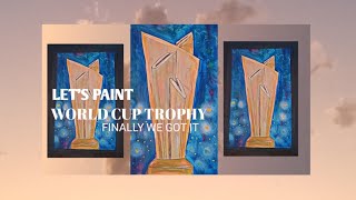 How to paint world cup trophy  very easy  step by step [upl. by Ahsercal]