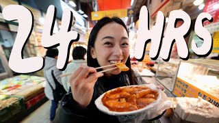 Eating the BEST KOREAN STREET FOOD in SEOUL [upl. by Hillel]