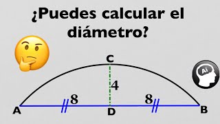 🤔 Calcular el diámetro en un segmento circular 🤯 [upl. by Sackville]