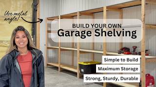 2x4 and Metal Angle Shelving Build FREE PLANS [upl. by Retrop]