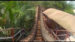 Zipper Dipper POV Wooden Roller Coaster EsselWorld Mumbai India [upl. by Ellener129]