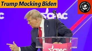 Trump Roasts Biden at CPAC Hilarious Impression Makes Crowd Laugh [upl. by William]