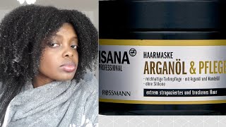 Review  Isana Professional  Arganöl amp Pflege Haarmaske Feuchtigkeitskur [upl. by Yerkovich]