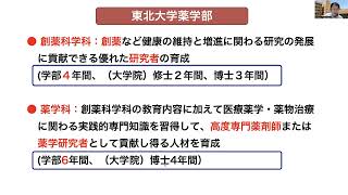 東北大学薬学部 入試説明2023 [upl. by Mortensen]