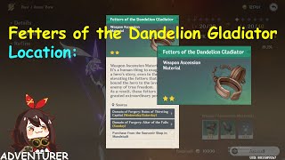 Fetters of the Dandelion Gladiator Location Genshin Impact MMORPG 2020 l Adventurers [upl. by Nalak]