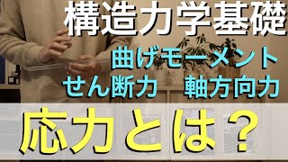 【構造力学】基礎編〜「応力」「曲げモーメント」「せん断力」「軸方向力」ってなに？【一級、二級建築士学科試験対策】 [upl. by Nezam]