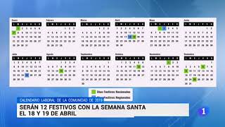 Calendario laboral Comunidad de Madrid 2019 [upl. by Dodge]