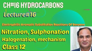 Ch16Lec16 Electrophilic Aromatic Substitution Reactions Of Benzene Class12 Chemistry [upl. by Stevena]