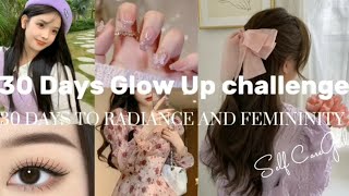 30 Days GLOW UP Challenge♡Simple ways to glow up in a month Self care girls [upl. by Nahsab]