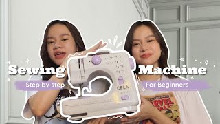 HOW TO OPERATE A PORTABLE SEWING MACHINE Philippines  TUTORIAL  Villamor Twins [upl. by Drusie]