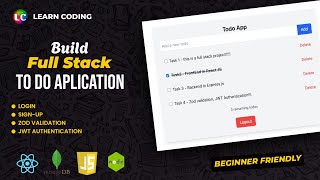 How to Build a Full Stack Web Application  Todo App MongoDBExpress jsReact jsNode js  Like🙏😊 [upl. by Ettenan]