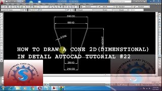 HOW TO DRAW A CONE 2D2DIMENSTIONAL IN AUTOCAD TUTORIAL 22 [upl. by Lalitta]