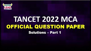 TANCET MCA 2022  Official Question Paper  Answers  Part 1 tancet2023mca [upl. by Atsilac166]