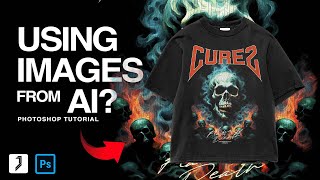 Create STREETWEAR TShirt from AI images  PHOTOSHOP TUTORIAL [upl. by Aara]