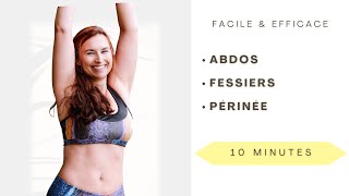 10 min abdos fessier périnée Transverse travail profond complet efficace Séverine Jacinto [upl. by Llemar]