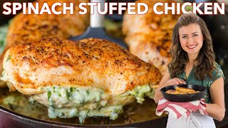 Cheesy Spinach Stuffed Chicken Breasts [upl. by Niliac473]