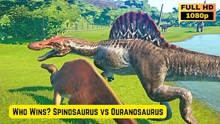 Who wins Spinosaurus vs Ouranosaurus  Jurassic World Evolution [upl. by Rory]