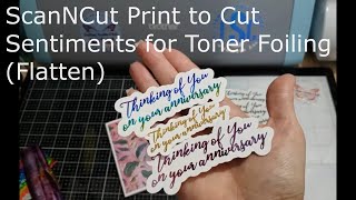 Brother Canvas Workspace PC Tutorial ScanNCut Print to Cut Sentiments for Toner Foiling Flatten [upl. by Hsac]