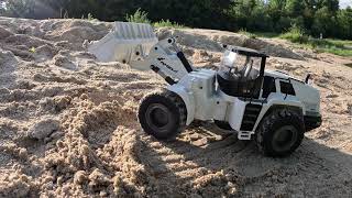 RC Modelle  Amewi Wheel Loader 114 on outdoor test drive in the sand pit [upl. by Hathcock]