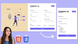 Formulário de Cadastro RESPONSIVO Responsive Registration Form  HTML e CSS [upl. by Ylro432]