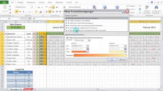 Excel 2010 Feiertage amp Wochenenden im Dienstplan darstellen mit bedingter Formatierung [upl. by Irahs]