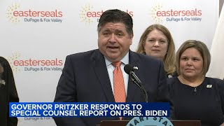 Gov JB Pritzker Democrats defend President Biden after DOJ report comments on his memory [upl. by Antsirhc]